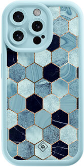 Casimoda iPhone 15 Pro Max blauwe case - Blue cubes