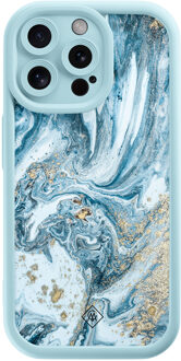 Casimoda iPhone 15 Pro Max blauwe case - Marble sea