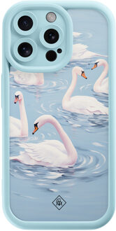 Casimoda iPhone 15 Pro Max blauwe case - Zwanen
