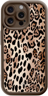 Casimoda iPhone 15 Pro Max bruine case - Golden wildcat Bruin/beige