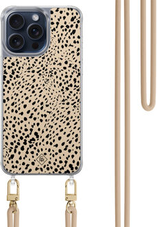Casimoda iPhone 15 Pro Max hoesje met beige koord - Spot on Bruin/beige