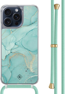 Casimoda iPhone 15 Pro Max hoesje met mint koord - Touch of mint