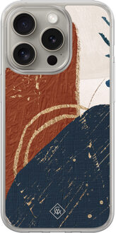 Casimoda iPhone 15 Pro Max hybride hoesje - Abstract terracotta Rood
