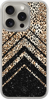 Casimoda iPhone 15 Pro Max hybride hoesje - Chevron luipaard Bruin/beige