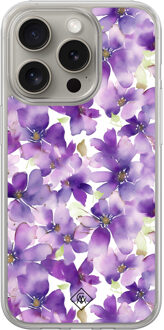 Casimoda iPhone 15 Pro Max hybride hoesje - Floral violet Paars