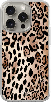 Casimoda iPhone 15 Pro Max hybride hoesje - Golden wildcat Bruin/beige