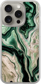 Casimoda iPhone 15 Pro Max hybride hoesje - Green waves Groen