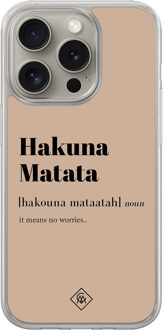 Casimoda iPhone 15 Pro Max hybride hoesje - Hakuna matata Bruin/beige