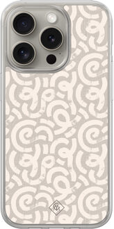 Casimoda iPhone 15 Pro Max hybride hoesje - Ivory abstraction Bruin/beige