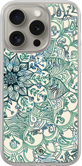 Casimoda iPhone 15 Pro Max hybride hoesje - Mandala blauw