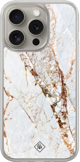 Casimoda iPhone 15 Pro Max hybride hoesje - Marmer goud Goudkleurig