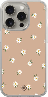 Casimoda iPhone 15 Pro Max hybride hoesje - Sweet daisies Bruin/beige
