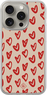 Casimoda iPhone 15 Pro Max hybride hoesje - Sweet hearts Rood