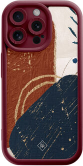 Casimoda iPhone 15 Pro Max rode case - Abstract terracotta Rood