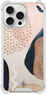 Casimoda iPhone 15 Pro Max shockproof hoesje - Abstract dots Bruin/beige