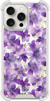 Casimoda iPhone 15 Pro Max shockproof hoesje - Floral violet Paars