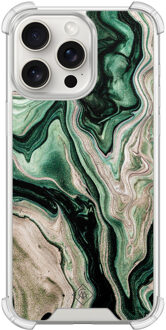 Casimoda iPhone 15 Pro Max shockproof hoesje - Green waves Groen