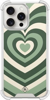 Casimoda iPhone 15 Pro Max shockproof hoesje - Groen hart swirl
