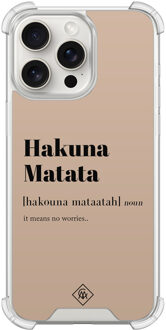 Casimoda iPhone 15 Pro Max shockproof hoesje - Hakuna matata Bruin/beige