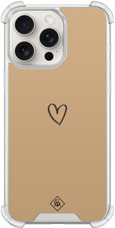 Casimoda iPhone 15 Pro Max shockproof hoesje - Hart bruin Bruin/beige