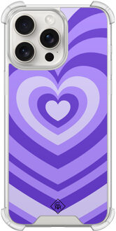 Casimoda iPhone 15 Pro Max shockproof hoesje - Hart swirl paars