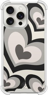 Casimoda iPhone 15 Pro Max shockproof hoesje - Hart swirl zwart