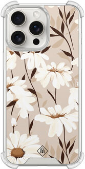 Casimoda iPhone 15 Pro Max shockproof hoesje - In bloom Bruin/beige