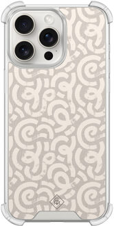 Casimoda iPhone 15 Pro Max shockproof hoesje - Ivory abstraction Bruin/beige