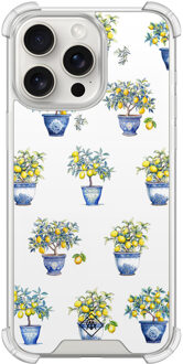 Casimoda iPhone 15 Pro Max shockproof hoesje - Lemon trees Wit