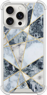 Casimoda iPhone 15 Pro Max shockproof hoesje - Marmer blauw