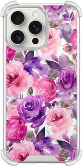 Casimoda iPhone 15 Pro Max shockproof hoesje - Rosy blooms Roze