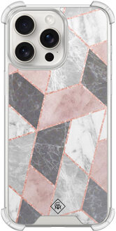 Casimoda iPhone 15 Pro Max shockproof hoesje - Stone grid Roze