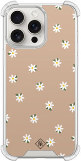 Casimoda iPhone 15 Pro Max shockproof hoesje - Sweet daisies Bruin/beige