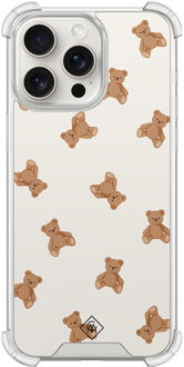 Casimoda iPhone 15 Pro Max shockproof hoesje - Teddybeer Bruin/beige
