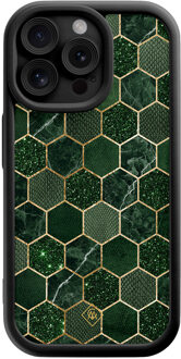 Casimoda iPhone 15 Pro Max zwarte case - Kubus groen