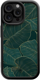 Casimoda iPhone 15 Pro Max zwarte case - Monstera leaves Groen