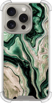 Casimoda iPhone 15 Pro shockproof hoesje - Green waves Groen