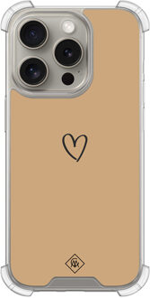 Casimoda iPhone 15 Pro shockproof hoesje - Hart bruin Bruin/beige