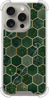 Casimoda iPhone 15 Pro shockproof hoesje - Kubus groen