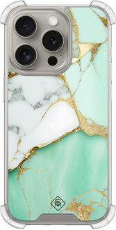 Casimoda iPhone 15 Pro shockproof hoesje - Marmer mintgroen