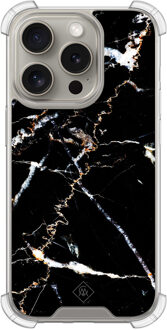 Casimoda iPhone 15 Pro shockproof hoesje - Marmer zwart