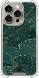 Casimoda iPhone 15 Pro shockproof hoesje - Monstera leaves Groen
