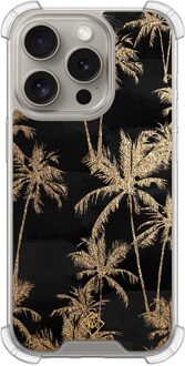 Casimoda iPhone 15 Pro shockproof hoesje - Palmbomen Goudkleurig