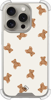 Casimoda iPhone 15 Pro shockproof hoesje - Teddybeer Bruin/beige