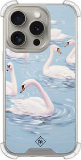 Casimoda iPhone 15 Pro shockproof hoesje - Zwanen Blauw