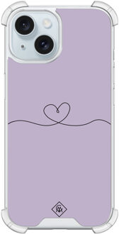 Casimoda iPhone 15 shockproof hoesje - Hart lila Paars