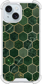 Casimoda iPhone 15 shockproof hoesje - Kubus groen
