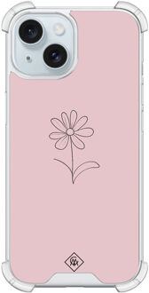Casimoda iPhone 15 shockproof hoesje - Madeliefje Rosekleurig
