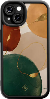 Casimoda iPhone 15 zwarte case - Earthy luxe Multi
