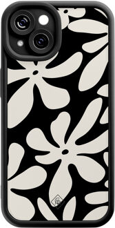 Casimoda iPhone 15 zwarte case - Noir bloom
